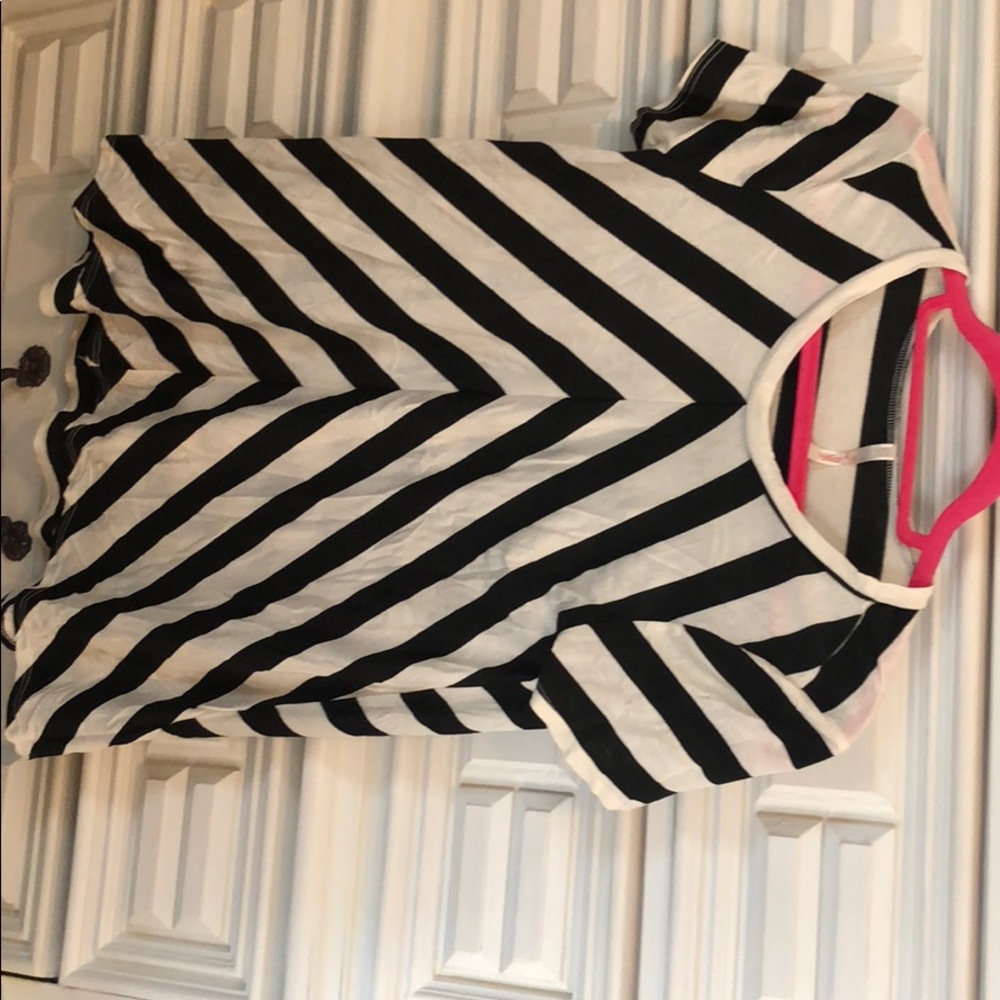 Black and white striped blouse